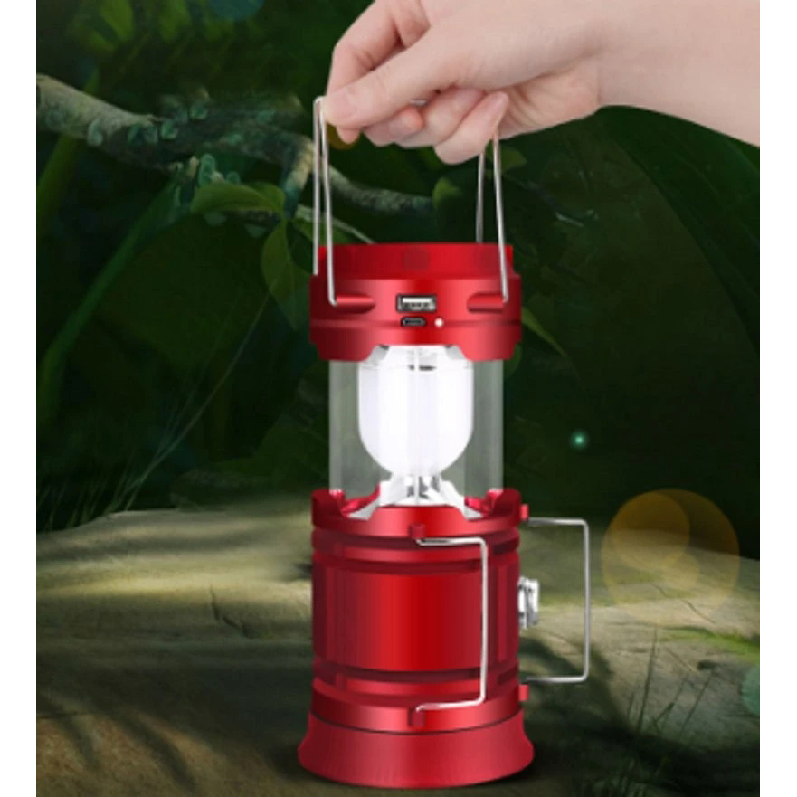 LED Light Lamp Portable USB Rechargeable Lantern Solar Lights for Outdoor Camping Hiking