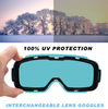 Ski Goggles Large Magnet-Side Snow Sport Eyewear Locking Spherical Magnetic Lens Snowboarding Snowplay Glasses