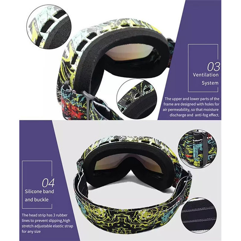 Children Snow Sports Eyewear Custom Ski Goggles Anti-fog Polarized Lenses 