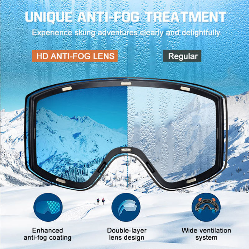 Custom Ski Goggles Anti-fog Polarized Lenses Skiing Safety Sunglasses OEM Snow Sports Eyewear