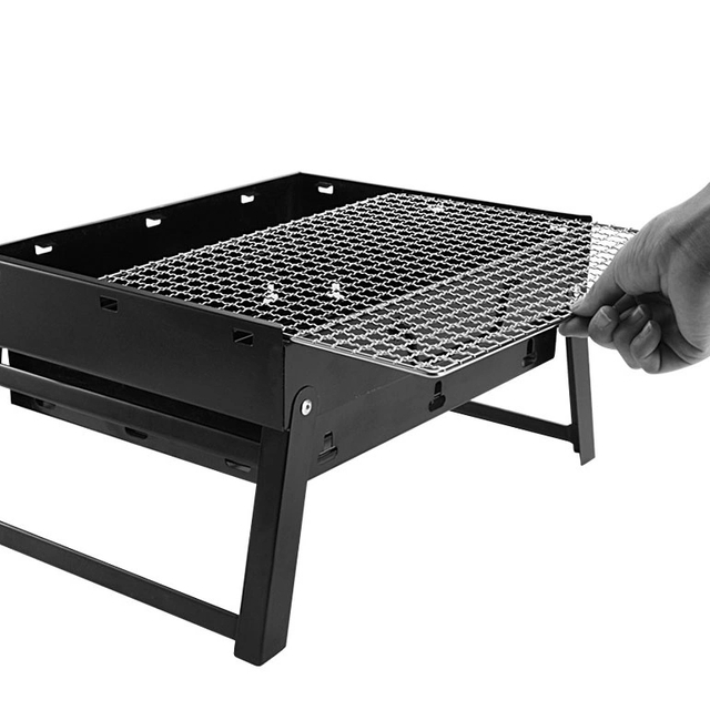 Wholesales Outdoor Camping Folding Mini Portable Stainless Steel Sliver BBQ Barbecue And Equipment Grill