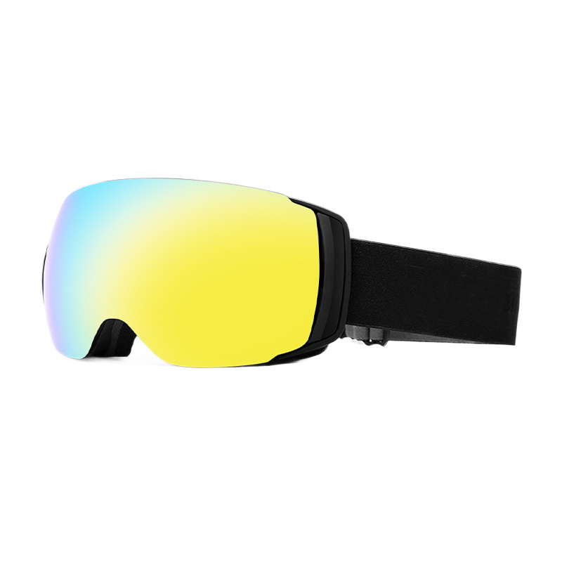 Ski Goggles Large Magnet-Side Snow Sport Eyewear Locking Spherical Magnetic Lens Snowboarding Snowplay Glasses