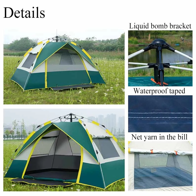 Customized Family 2/3/4/6/8 Person Camping Double Layers Waterproof Tent Automatic Pop Up Outdoor Family Bivy Hiking Shelter Instant Setup Portable Fully Automa