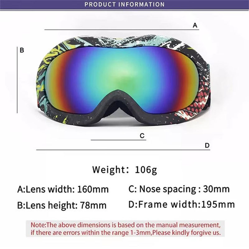 Children Snow Sports Eyewear Custom Ski Goggles Anti-fog Polarized Lenses 