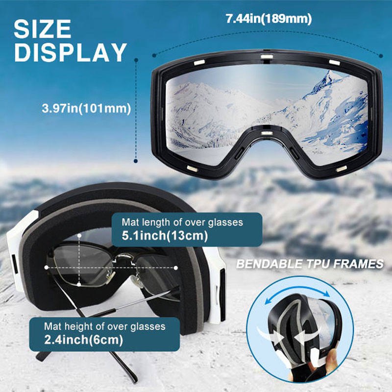 Custom Ski Goggles Anti-fog Polarized Lenses Skiing Safety Sunglasses OEM Snow Sports Eyewear