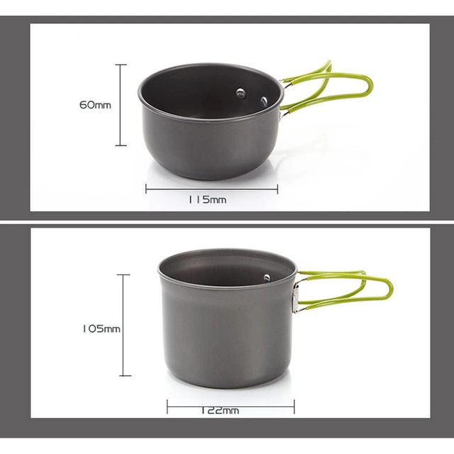 Outdoor Set Camping Hot Sale Outdoor Pot Set Camping Teapot Tableware Set Three-Piece Cookware