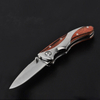 Stainless Blades Iron Wooden Handle Portable Outdoor Survival Knives Foldable Pocket Knife