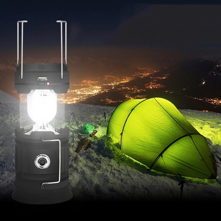 LED Light Lamp Portable USB Rechargeable Lantern Solar Lights for Outdoor Camping Hiking